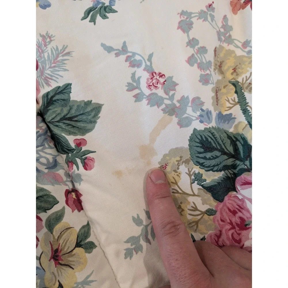RALPH LAUREN Elaine Set Floral Quilted Queen Comforter + 2 Ruffle Shams
